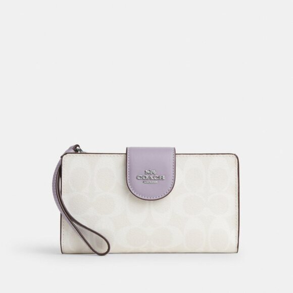 Coach Tech Colorblock Signature Canvas Wallet- SV/CHALK/MIST- NWT - Picture 2 of 6